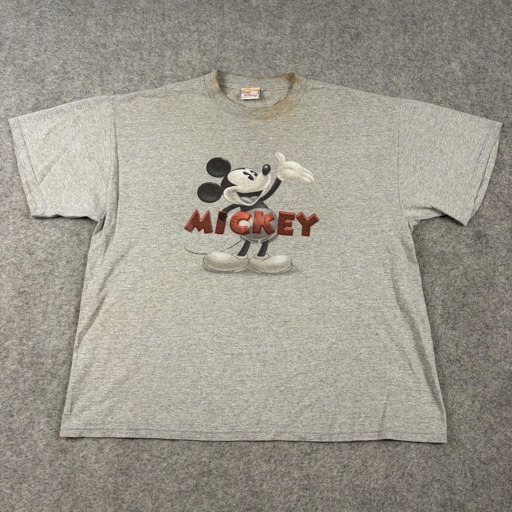 Disney Mickey Mouse T Shirt Mens XL Gray Vintage 90s Graphic Cartoon TV‎ Retro
